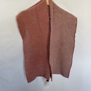 Allbirds Merino Wool Scarf In Rust Red & Gray Wave Pattern comfortable warm